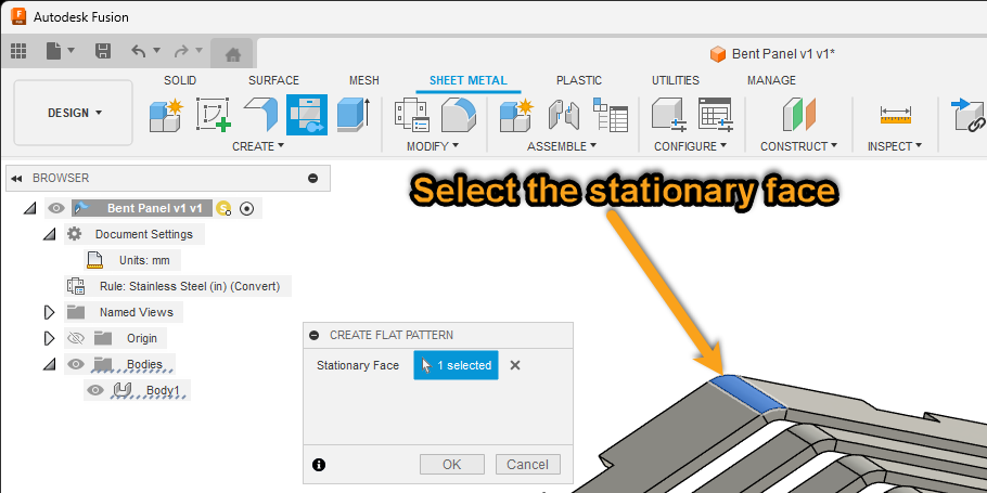 How to flatten a 3D model for laser/waterjet operations.