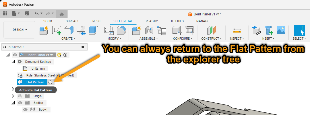 How to flatten a 3D model for laser/waterjet operations.
